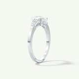 2.0 CT Oval Cut Three Stone Half Bezel Lab-Grown Diamond Engagement Ring