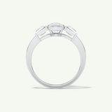 2.0 CT Oval Cut Three Stone Half Bezel Lab-Grown Diamond Engagement Ring