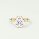 2.0 CT Oval Cut Bezel Solitaire Lab-Grown Diamond Engagement Ring 1