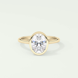 2.0 CT Oval Cut Bezel Moissanite Engagement Ring