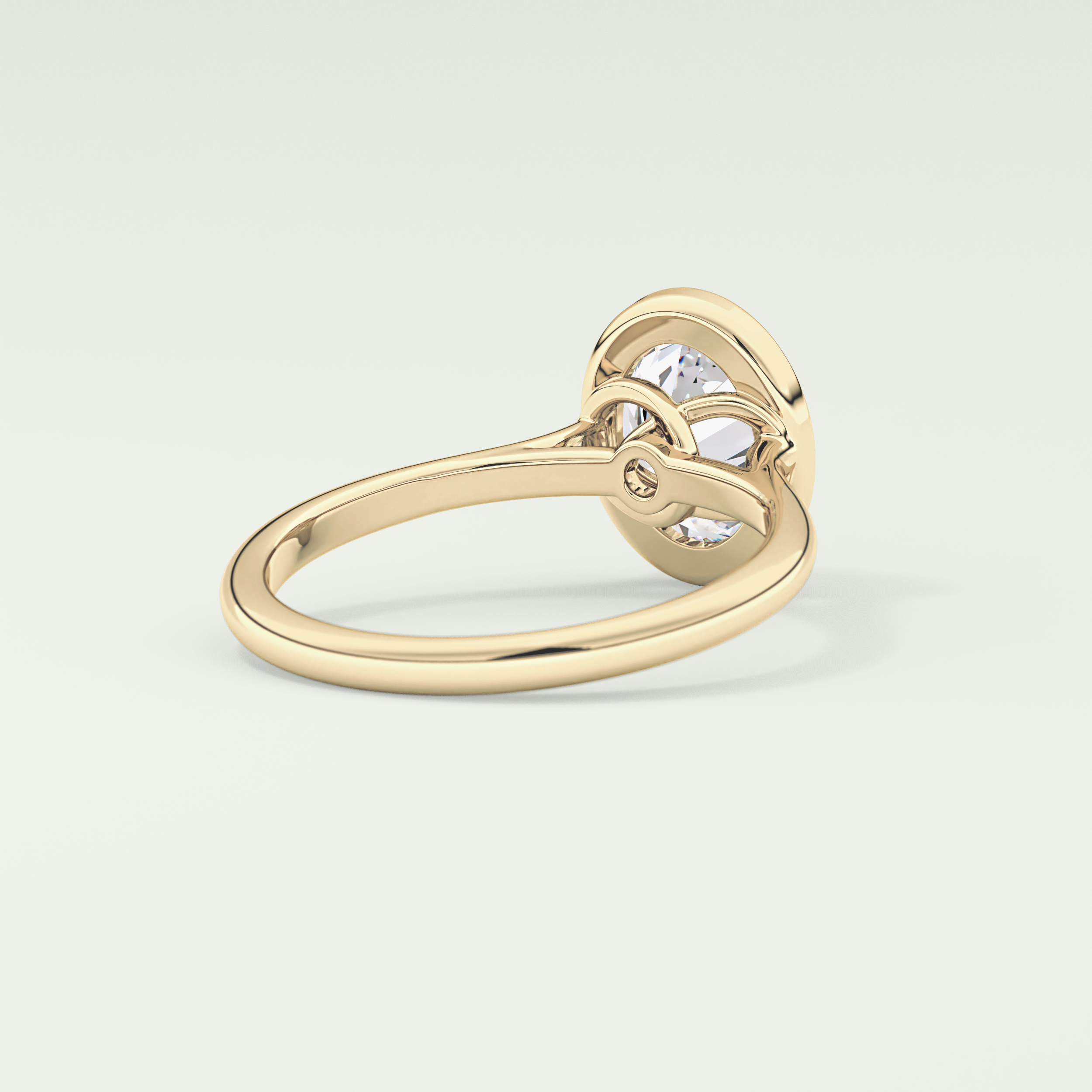 2.0 CT Oval Cut Bezel Solitaire Lab-Grown Diamond Engagement Ring 2