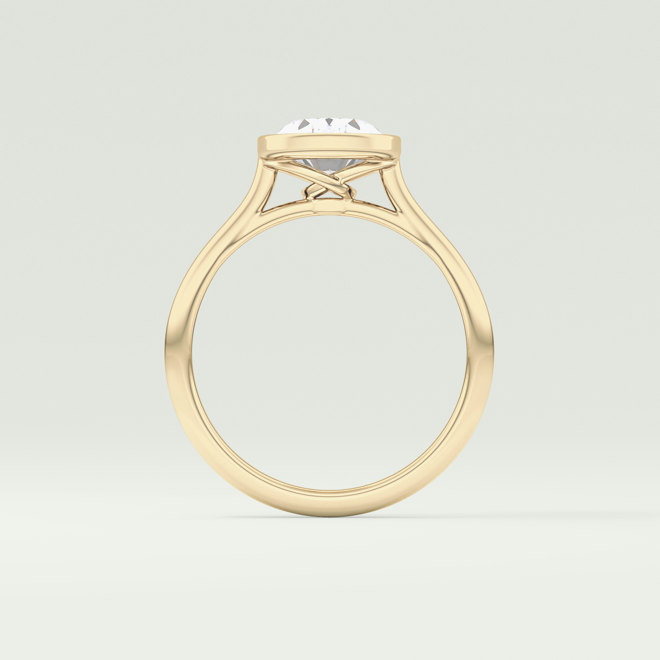 2.0 CT Oval Cut Bezel Solitaire Lab-Grown Diamond Engagement Ring 6