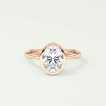 2.0 CT Oval Cut Bezel Solitaire Lab-Grown Diamond Engagement Ring 7
