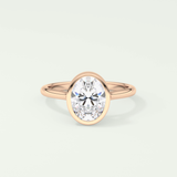 2.0 CT Oval Cut Bezel Solitaire Lab-Grown Diamond Engagement Ring 7