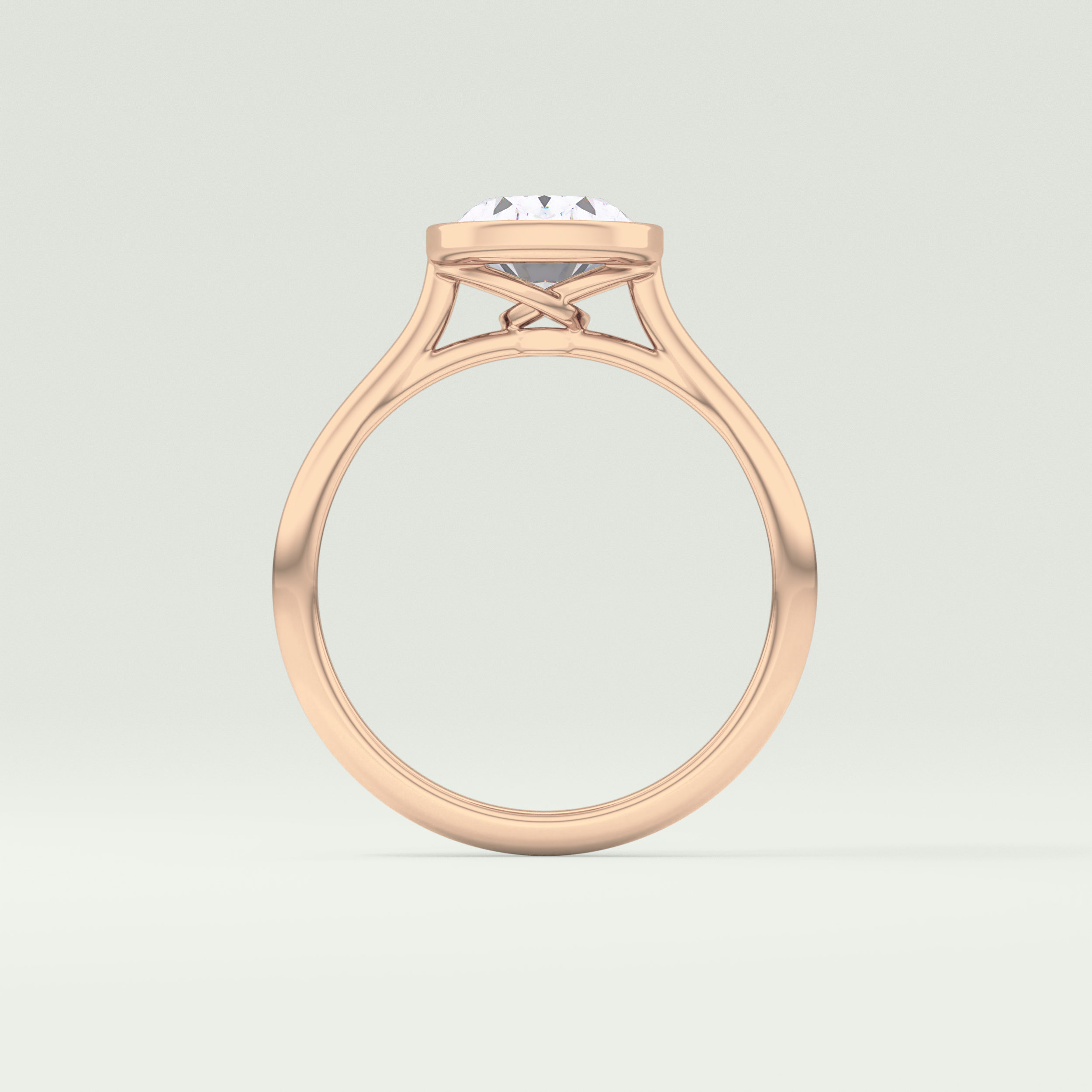2.0 CT Oval Cut Bezel Solitaire Lab-Grown Diamond Engagement Ring 12
