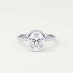 2.0 CT Oval Cut Bezel Solitaire Lab-Grown Diamond Engagement Ring 13