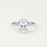 2.0 CT Oval Cut Bezel Solitaire Lab-Grown Diamond Engagement Ring 13