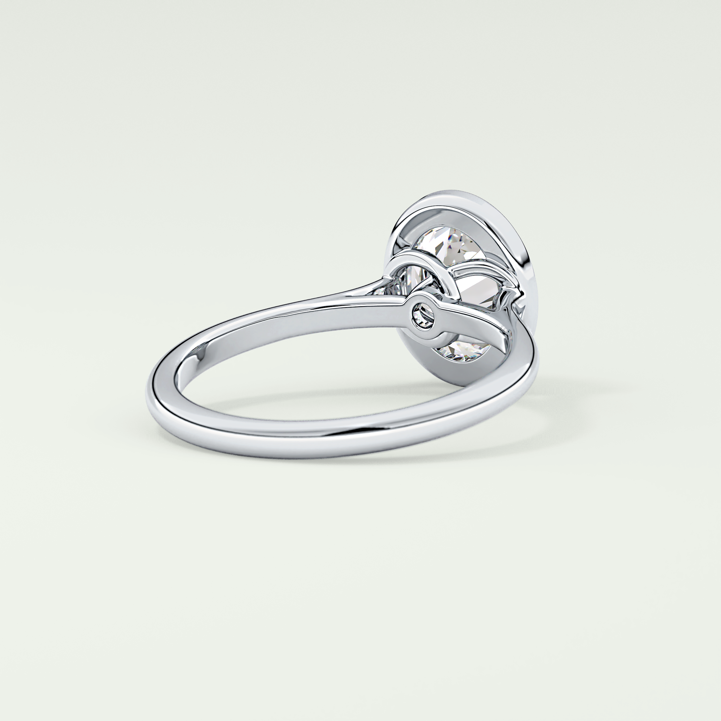 2.0 CT Oval Cut Bezel Solitaire Lab-Grown Diamond Engagement Ring 14