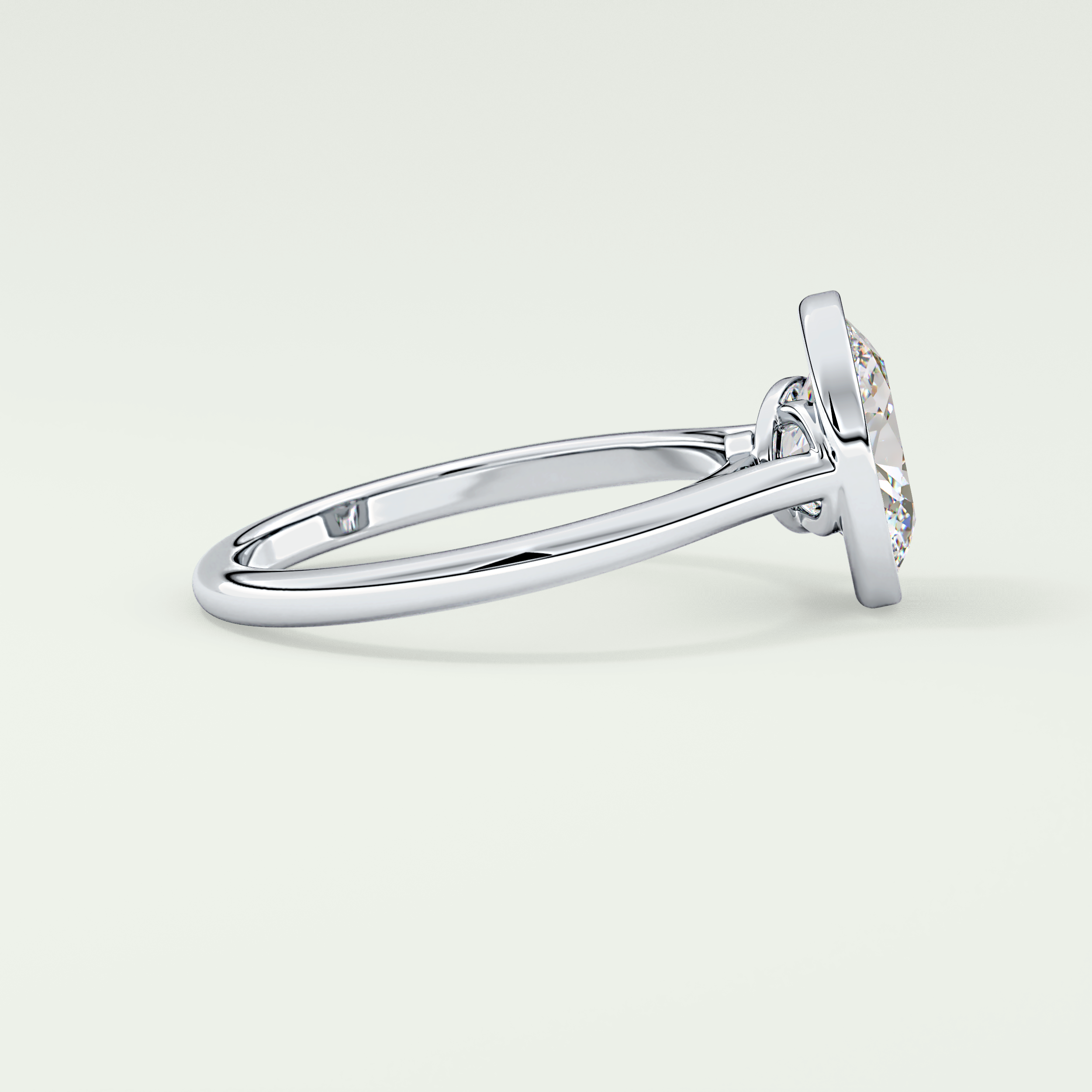 2.0 CT Oval Cut Bezel Solitaire Lab-Grown Diamond Engagement Ring 15