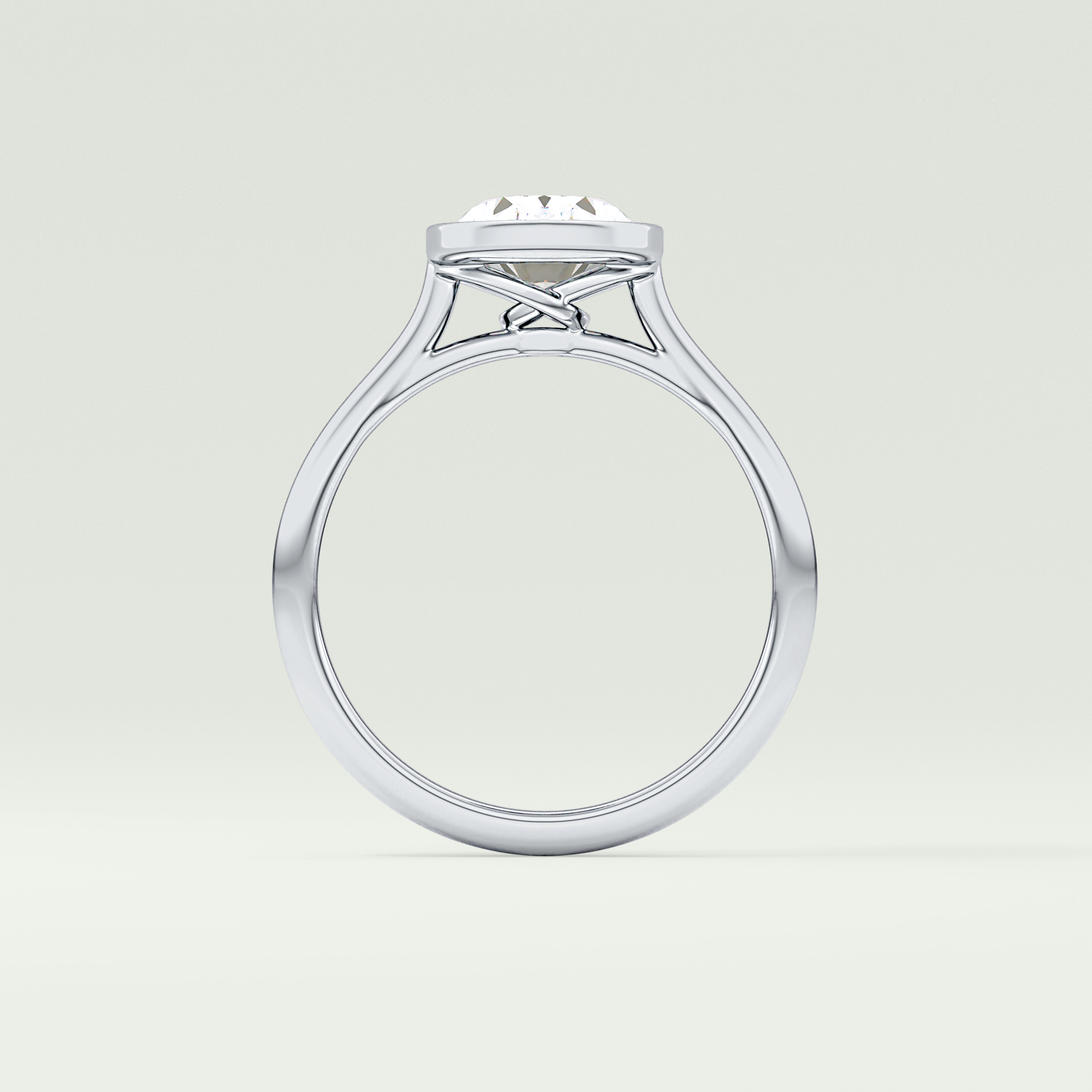 2.0 CT Oval Cut Bezel Solitaire Lab-Grown Diamond Engagement Ring 18