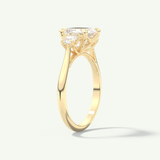 2.0 CT Asscher Cut Three Stone Lab-Grown Diamond Engagement Ring