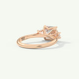 2.0 CT Asscher Cut Three Stone Lab-Grown Diamond Engagement Ring