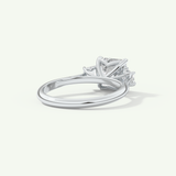 2.0 CT Asscher Cut Three Stone Lab-Grown Diamond Engagement Ring