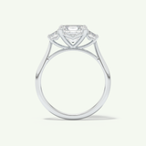 2.0 CT Asscher Cut Three Stone Lab-Grown Diamond Engagement Ring