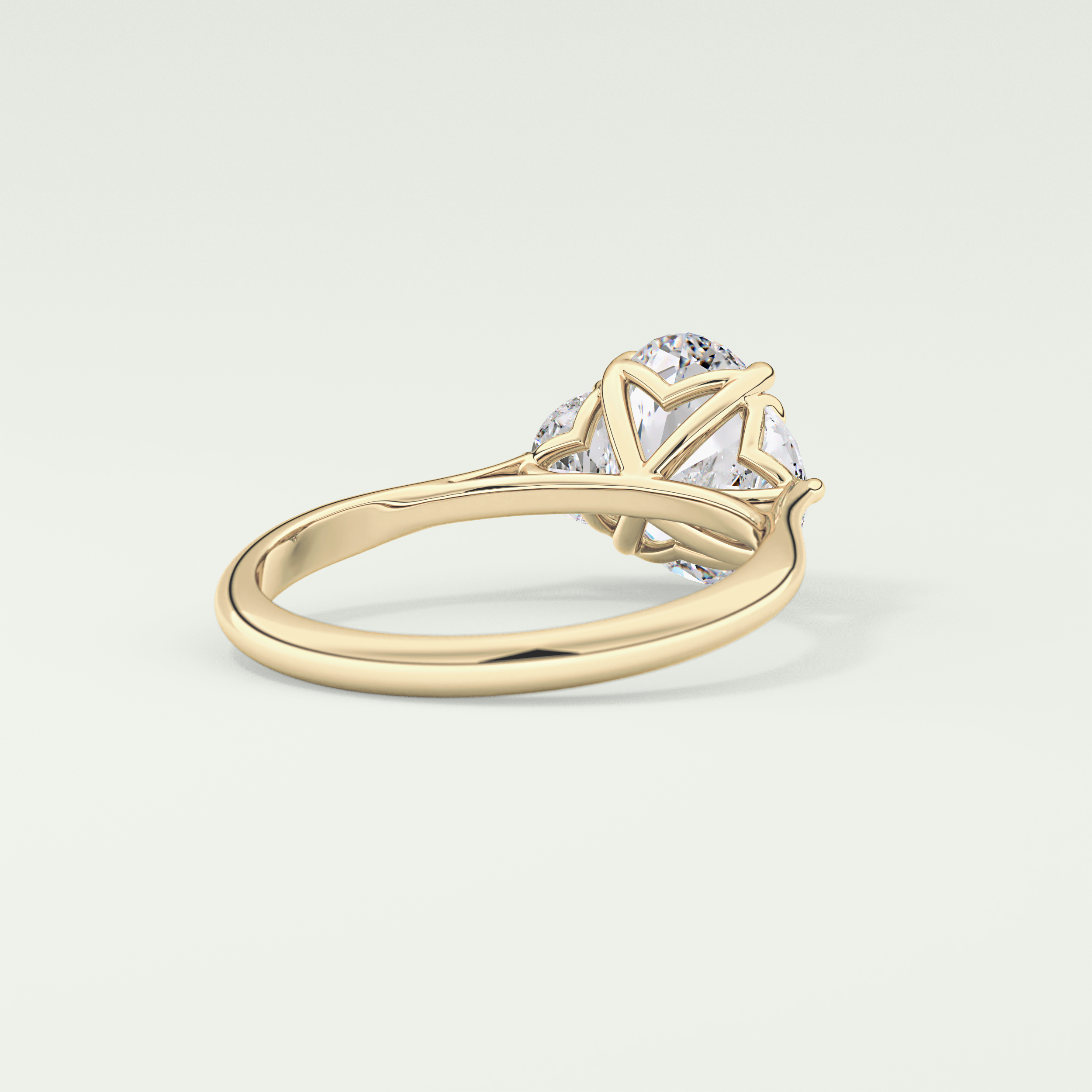 2.0 CT Oval Cut Three Stone Lab Grown Diamond Engagement Ring