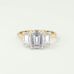 2.0 CT Emerald Cut Three Stone Lab-Grown Diamond Engagement Ring 1