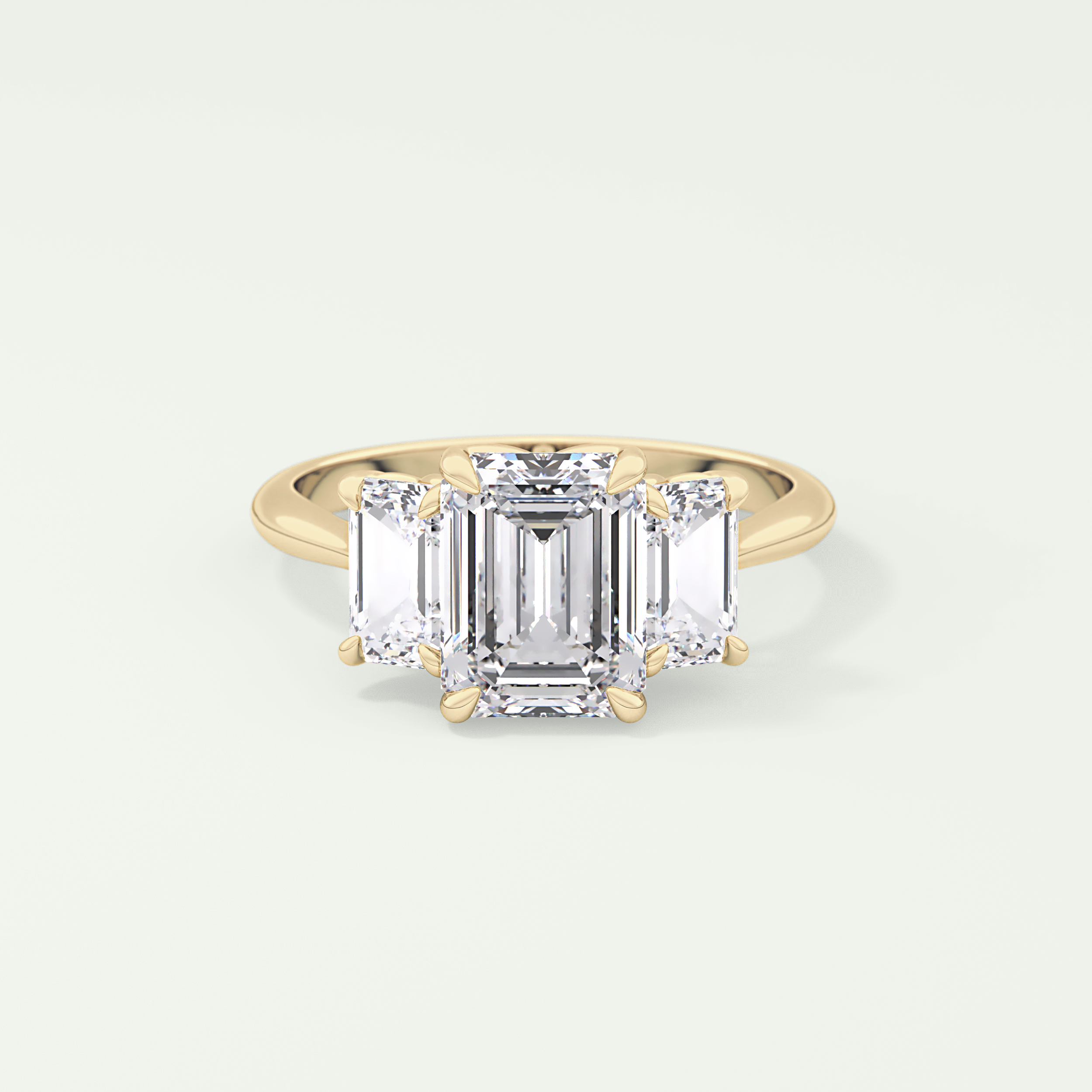 2.0 CT Emerald Cut Three Stone Lab-Grown Diamond Engagement Ring 1