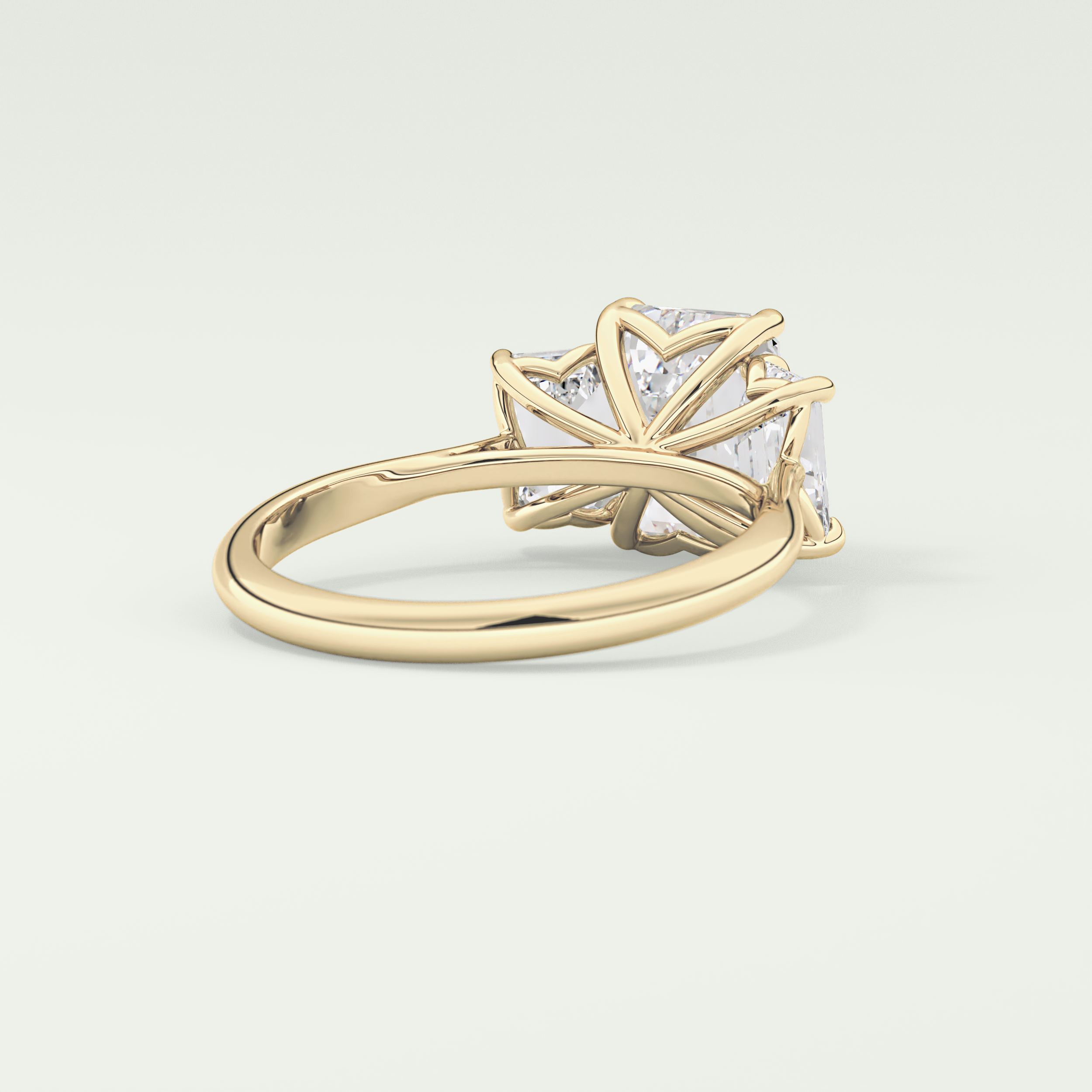 2.0 CT Emerald Cut Three Stone Lab-Grown Diamond Engagement Ring 2