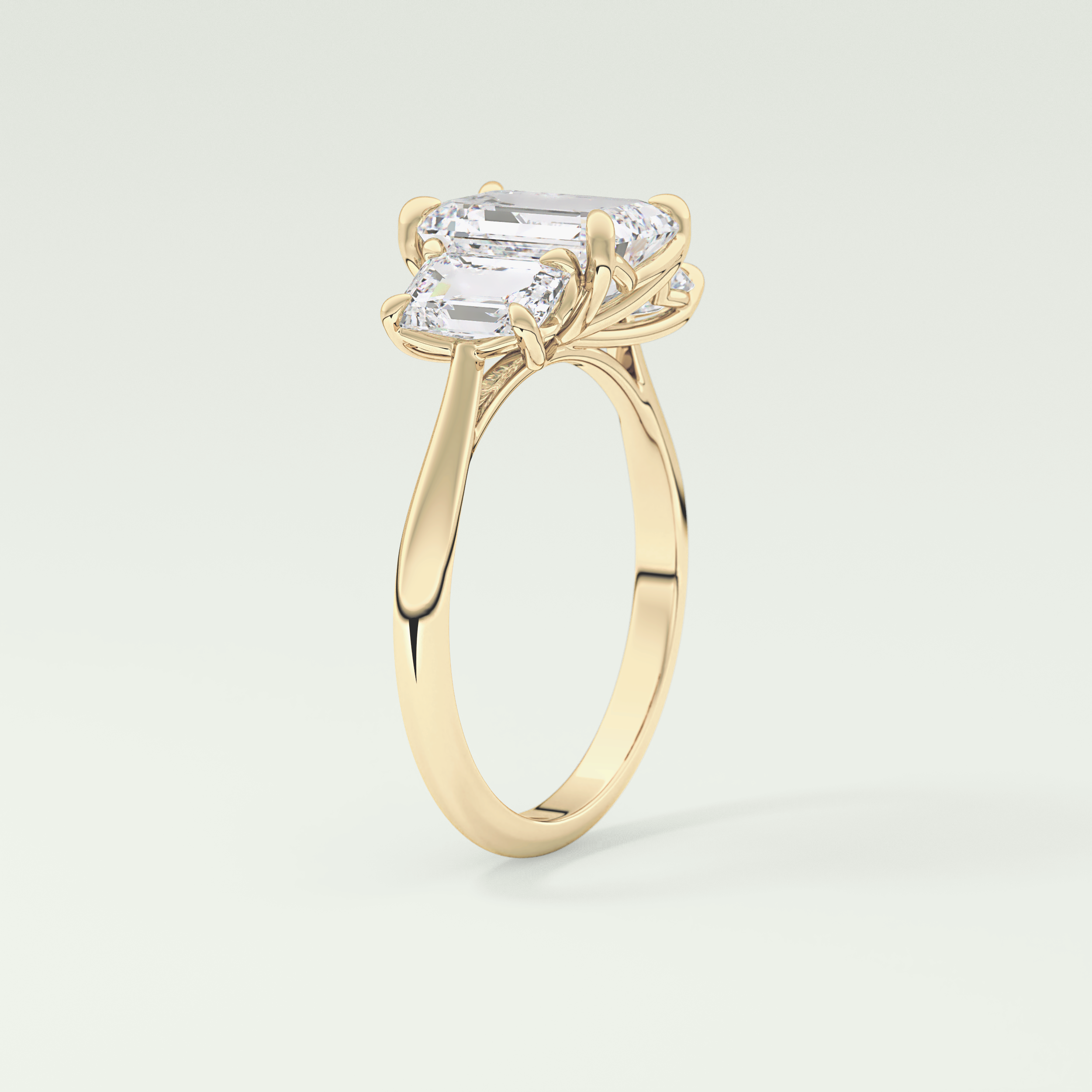 2.0 CT Emerald Cut Three Stone Lab-Grown Diamond Engagement Ring 5