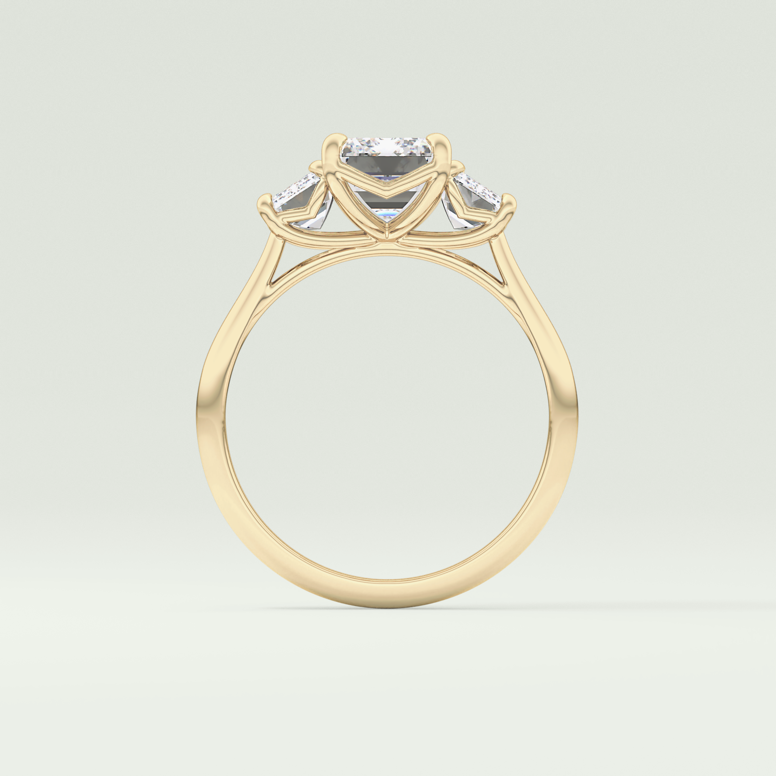2.0 CT Emerald Cut Three Stone Lab-Grown Diamond Engagement Ring 6