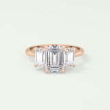 2.0 CT Emerald Cut Three Stone Lab-Grown Diamond Engagement Ring 7