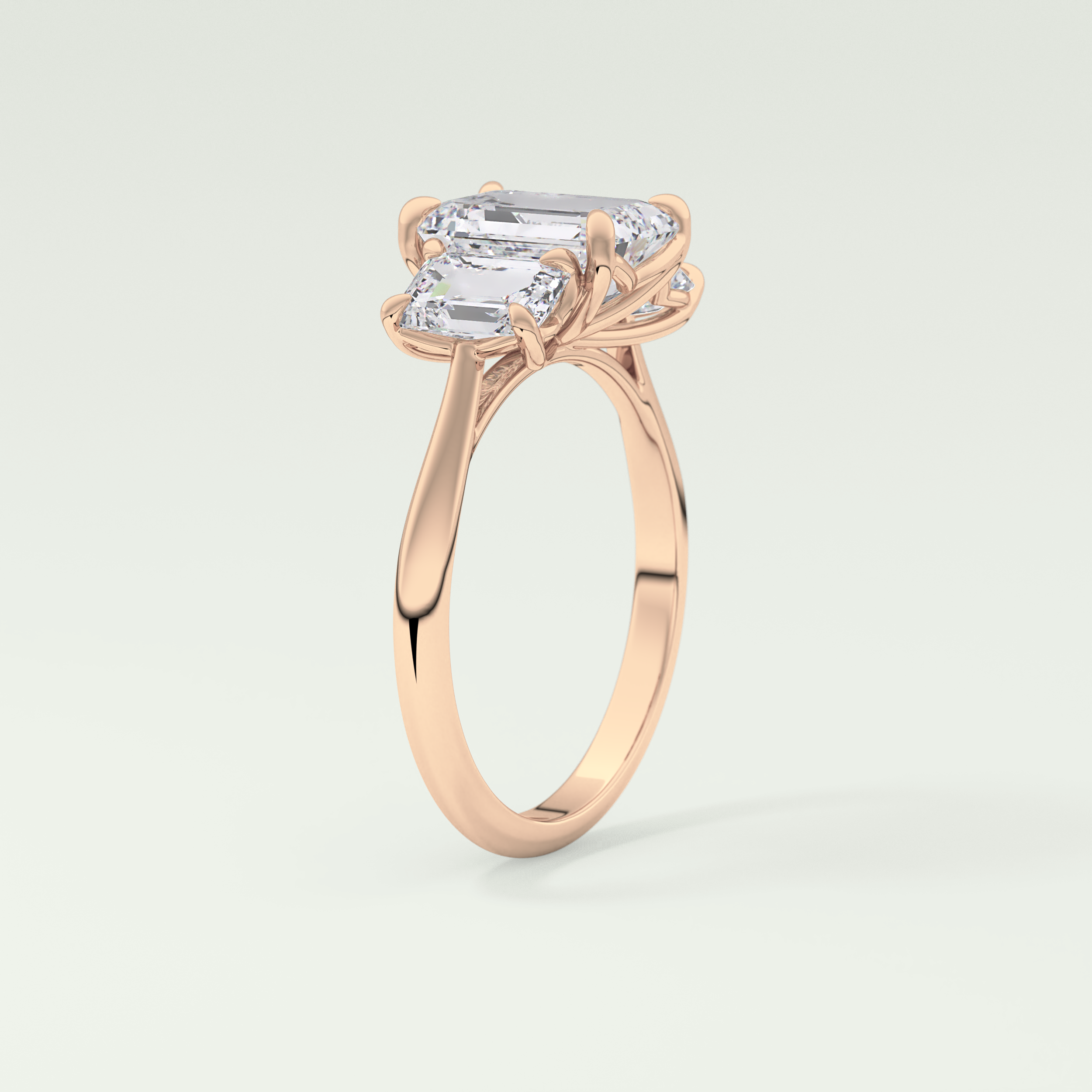 2.0 CT Emerald Cut Three Stone Lab-Grown Diamond Engagement Ring 11
