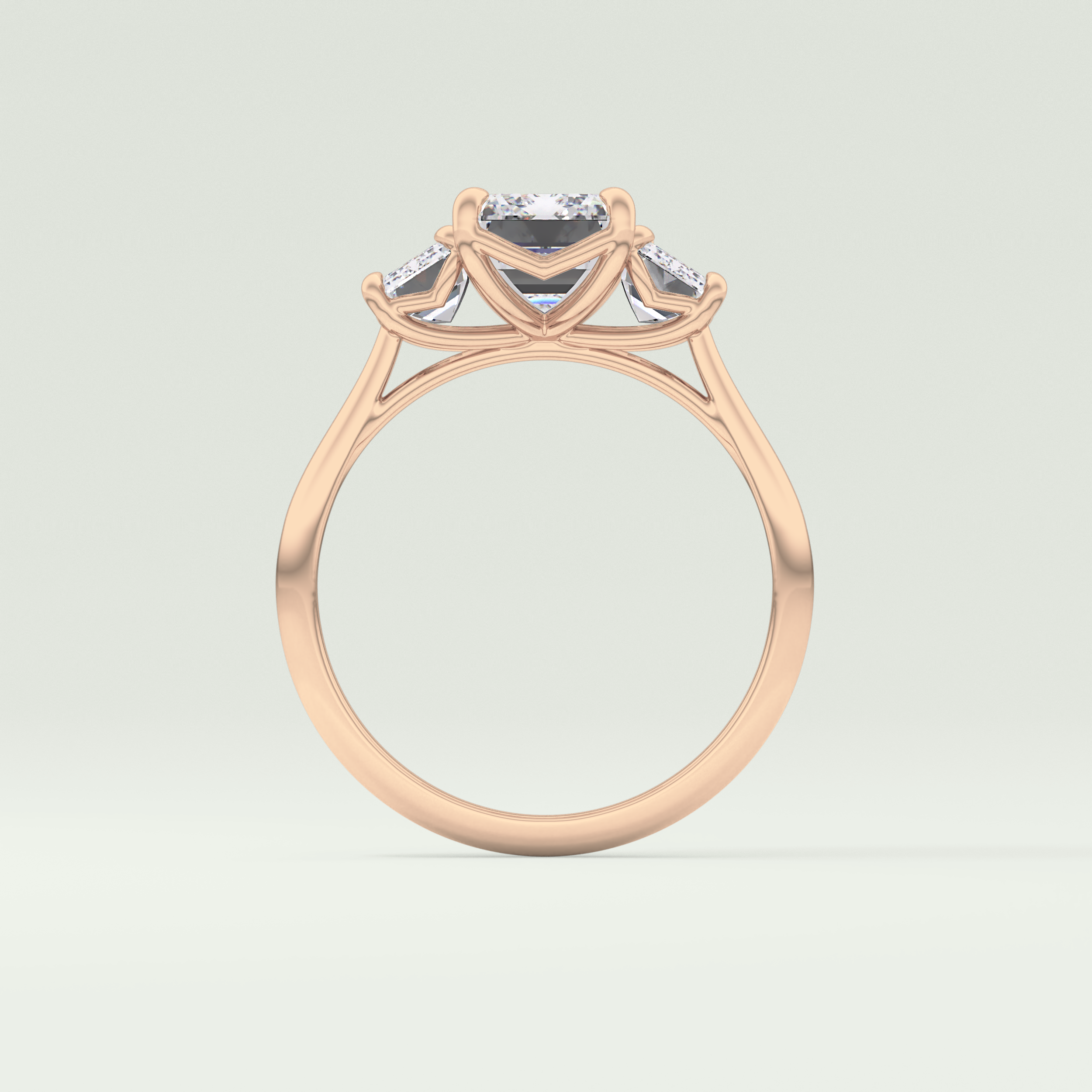 2.0 CT Emerald Cut Three Stone Lab-Grown Diamond Engagement Ring 12