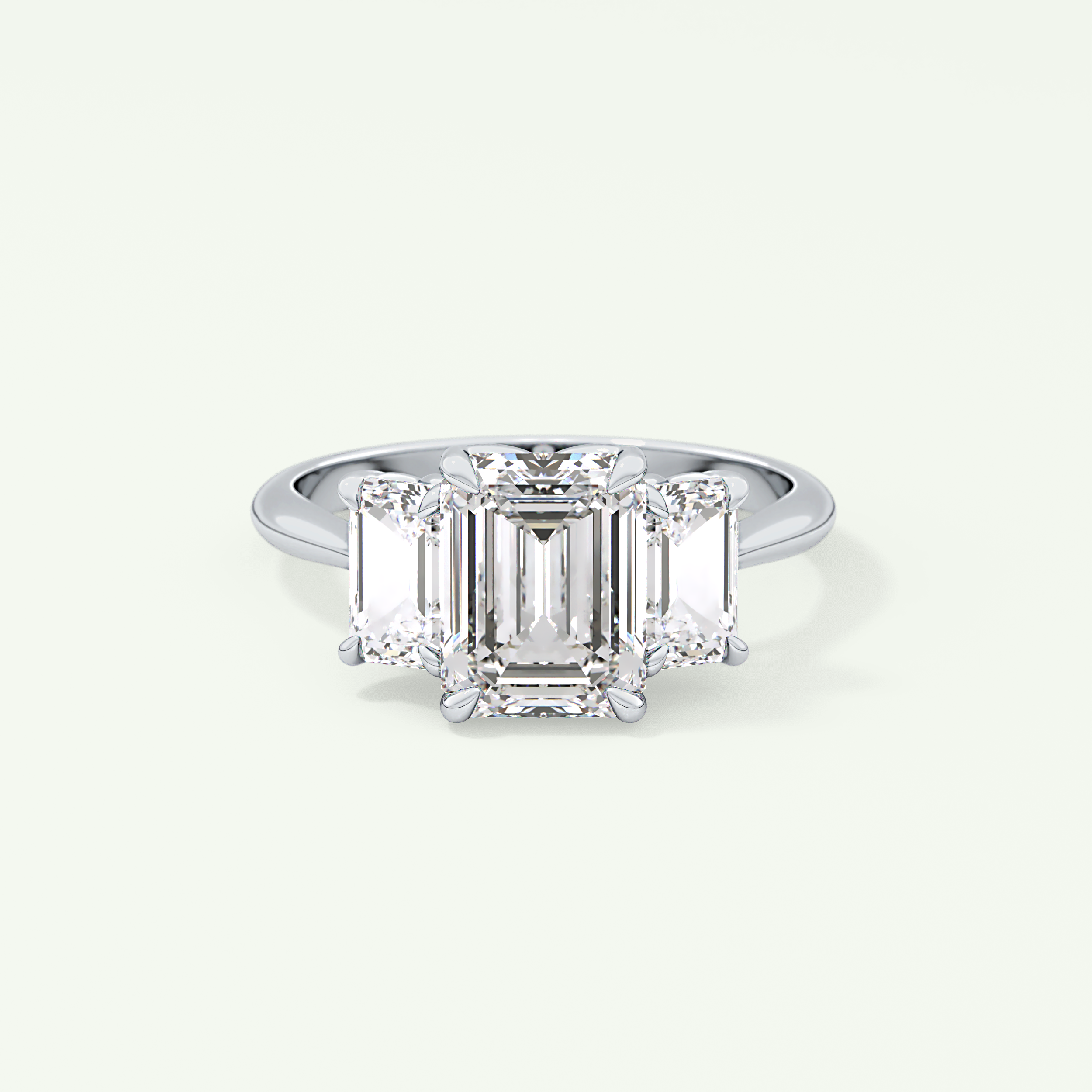 2.0 CT Emerald Cut Three Stone Lab-Grown Diamond Engagement Ring 13