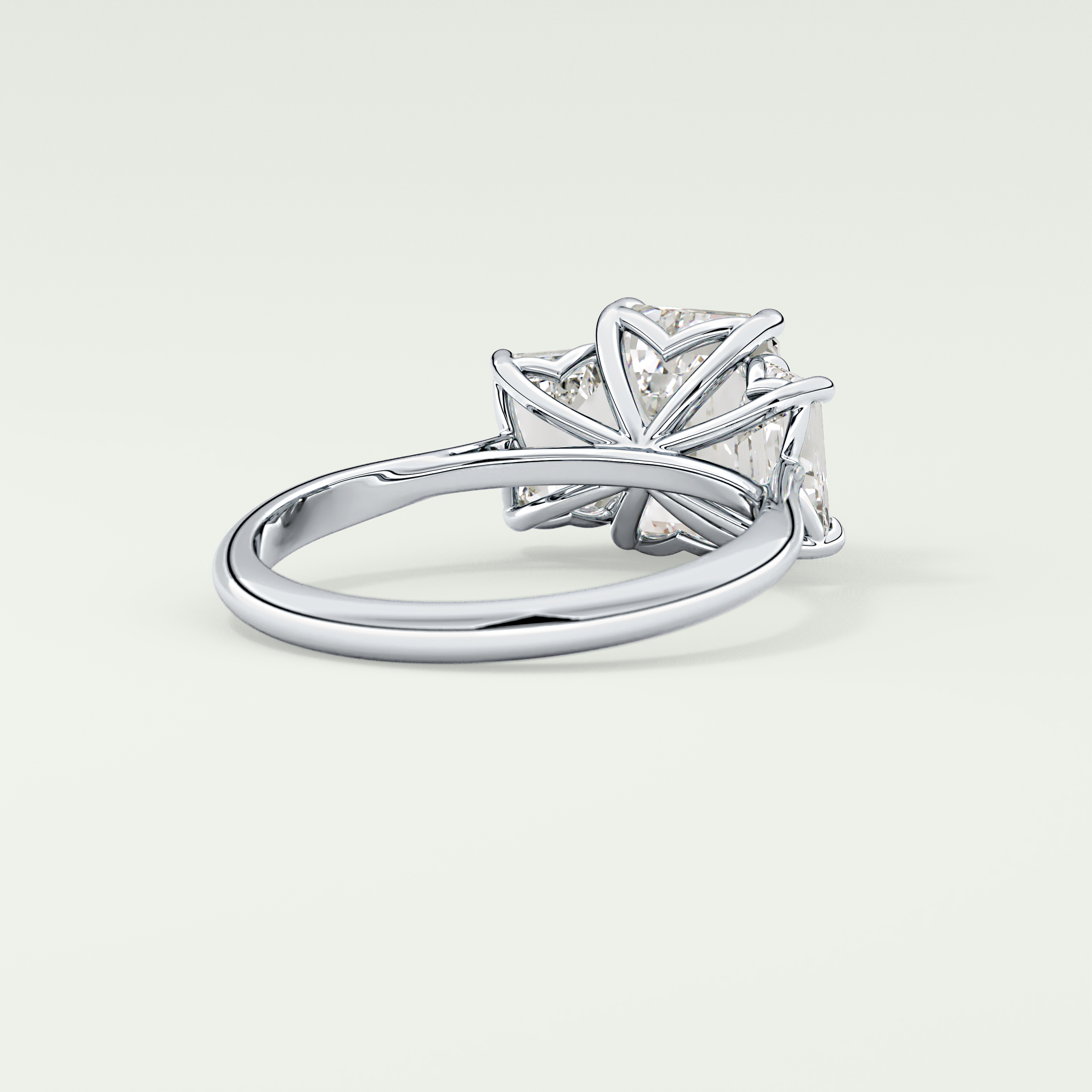 2.0 CT Emerald Cut Three Stone Lab-Grown Diamond Engagement Ring 14