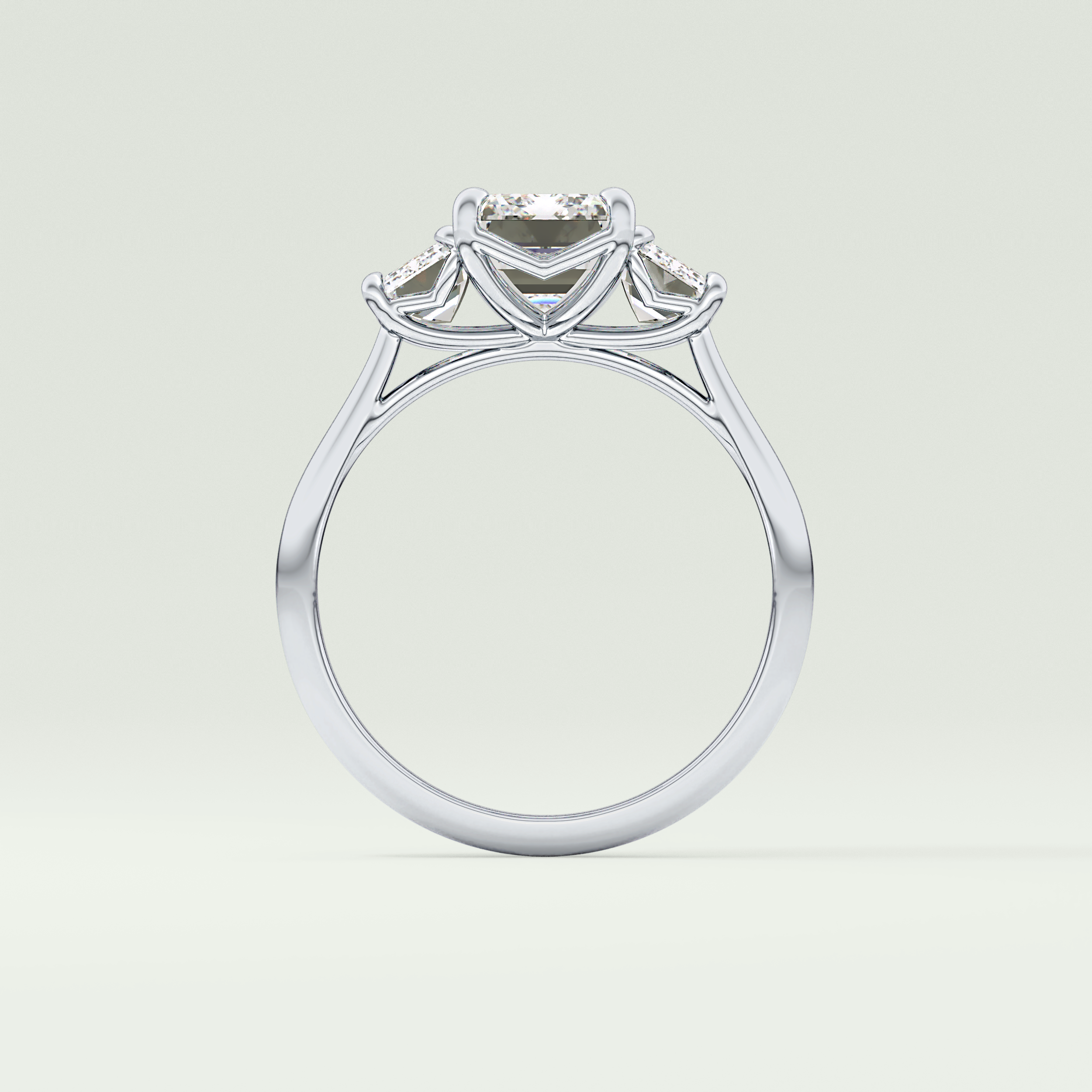 2.0 CT Emerald Cut Three Stone Lab-Grown Diamond Engagement Ring 18