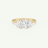 2.0 CT Cushion Cut Three Stone Lab-Grown Diamond Engagement Ring
