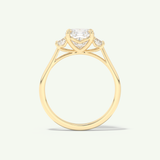 2.0 CT Cushion Cut Three Stone Lab-Grown Diamond Engagement Ring