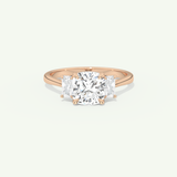 2.0 CT Cushion Cut Three Stone Lab-Grown Diamond Engagement Ring