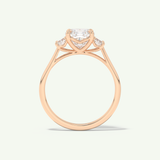 2.0 CT Cushion Cut Three Stone Lab-Grown Diamond Engagement Ring