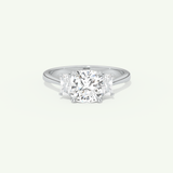 2.0 CT Cushion Cut Three Stone Lab-Grown Diamond Engagement Ring