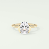 2.0 CT Oval Cut Half Bezel Solitaire Lab-Grown Diamond Engagement Ring 1