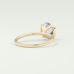 2.0 CT Oval Cut Half Bezel Solitaire Lab-Grown Diamond Engagement Ring 2