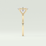 2.0 CT Oval Cut Half Bezel Solitaire Lab-Grown Diamond Engagement Ring 4