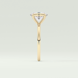 2.0 CT Oval Cut Half Bezel Solitaire Lab-Grown Diamond Engagement Ring 4