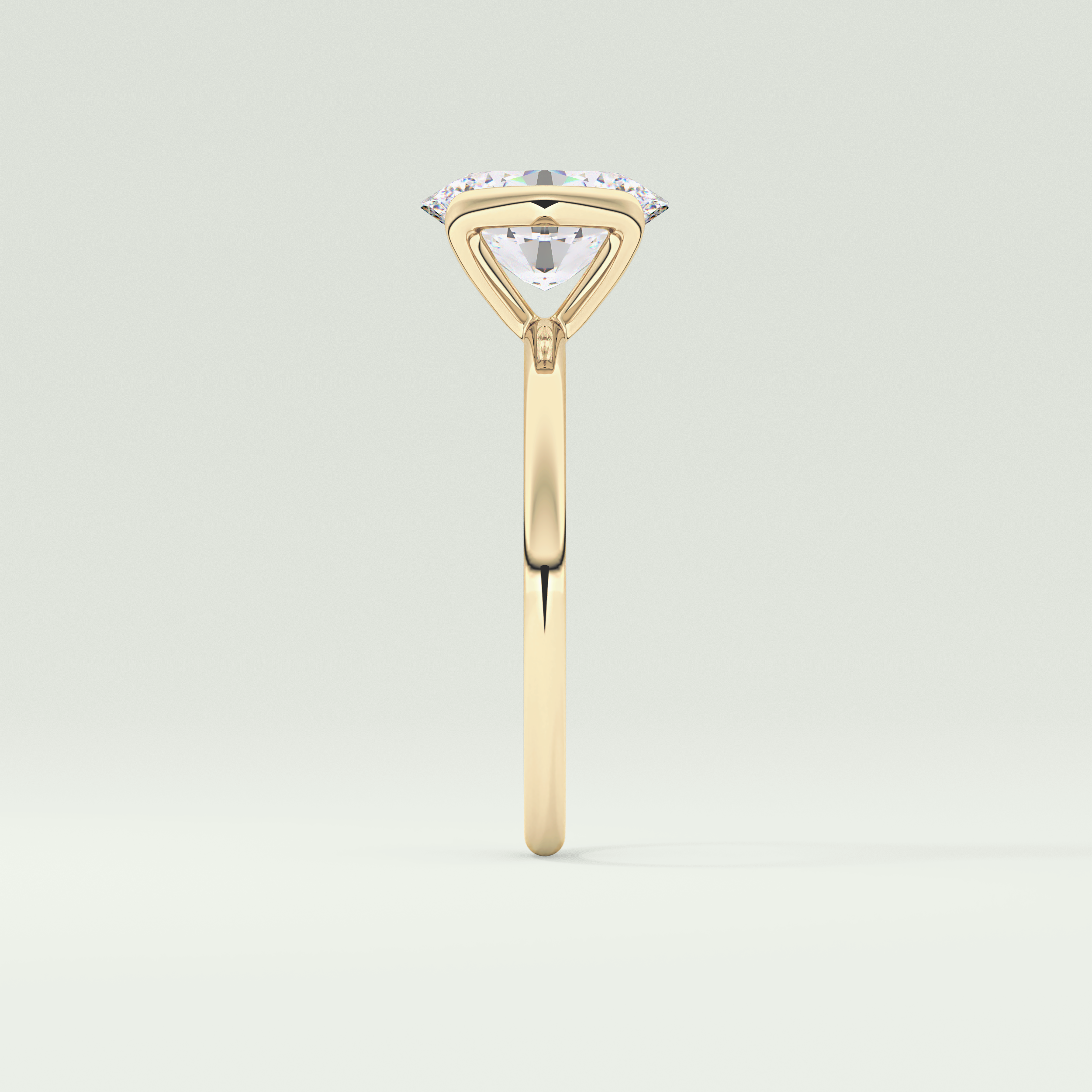 2.0 CT Oval Cut Half Bezel Solitaire Lab-Grown Diamond Engagement Ring 4