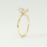 2.0 CT Oval Cut Half Bezel Moissanite Engagement Ring