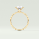 2.0 CT Oval Cut Half Bezel Solitaire Lab-Grown Diamond Engagement Ring 6