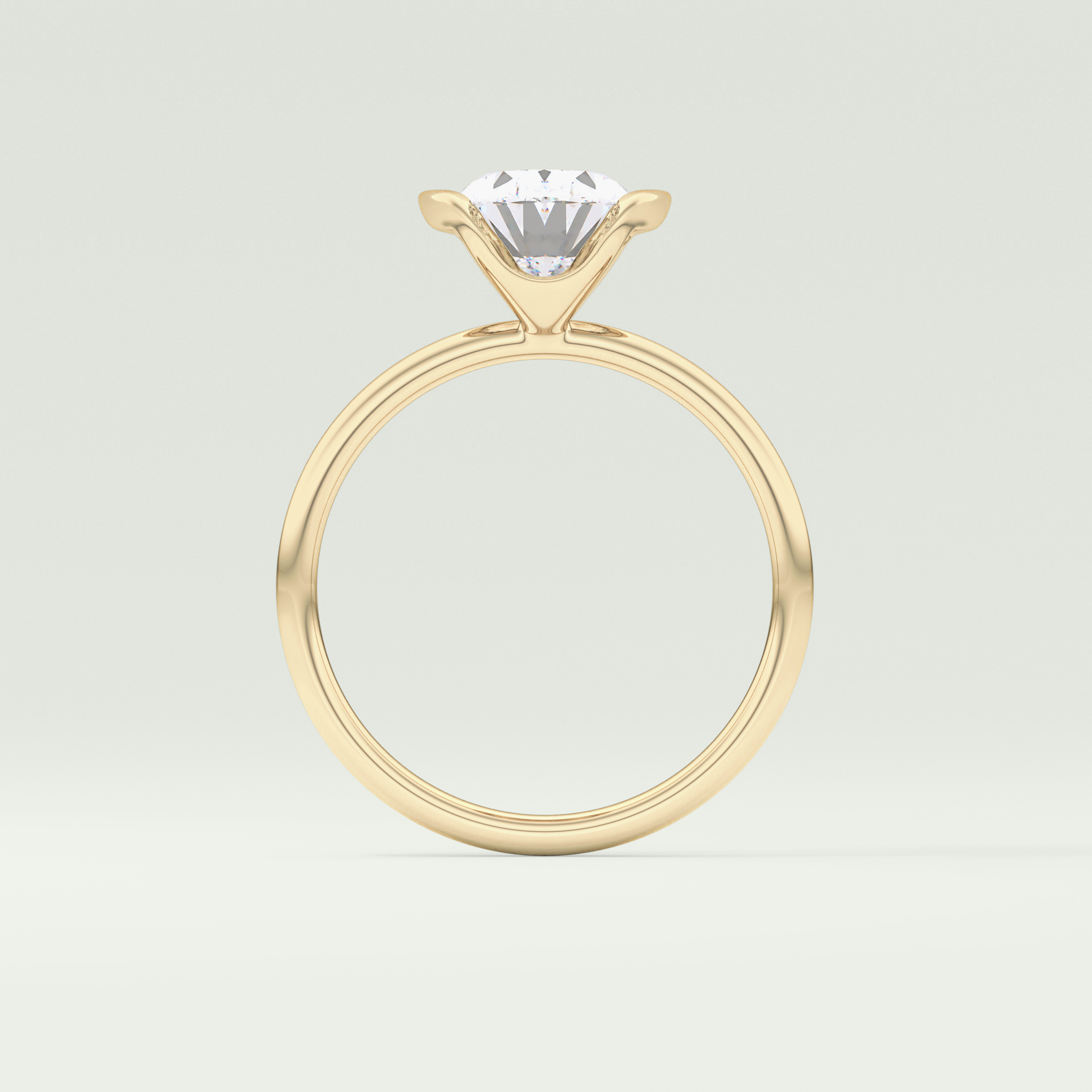 2.0 CT Oval Cut Half Bezel Solitaire Lab-Grown Diamond Engagement Ring 6