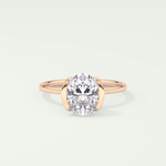 2.0 CT Oval Cut Half Bezel Solitaire Lab-Grown Diamond Engagement Ring 7