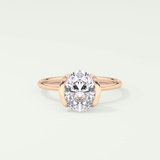 2.0 CT Oval Cut Half Bezel Solitaire Lab-Grown Diamond Engagement Ring 7