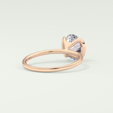 2.0 CT Oval Cut Half Bezel Solitaire Lab-Grown Diamond Engagement Ring 8