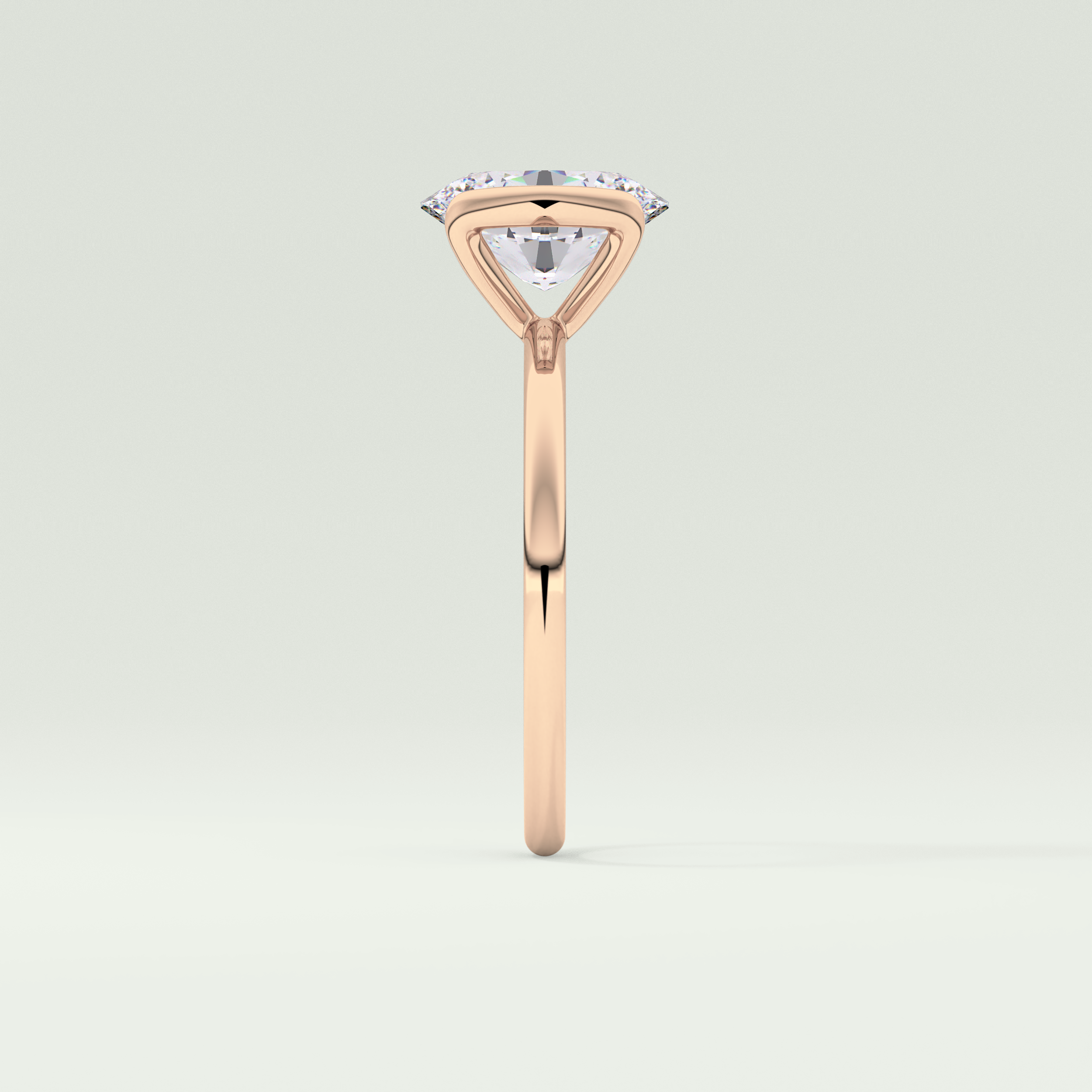 2.0 CT Oval Cut Half Bezel Solitaire Lab-Grown Diamond Engagement Ring 10