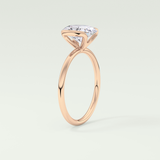 2.0 CT Oval Cut Half Bezel Solitaire Lab-Grown Diamond Engagement Ring 11