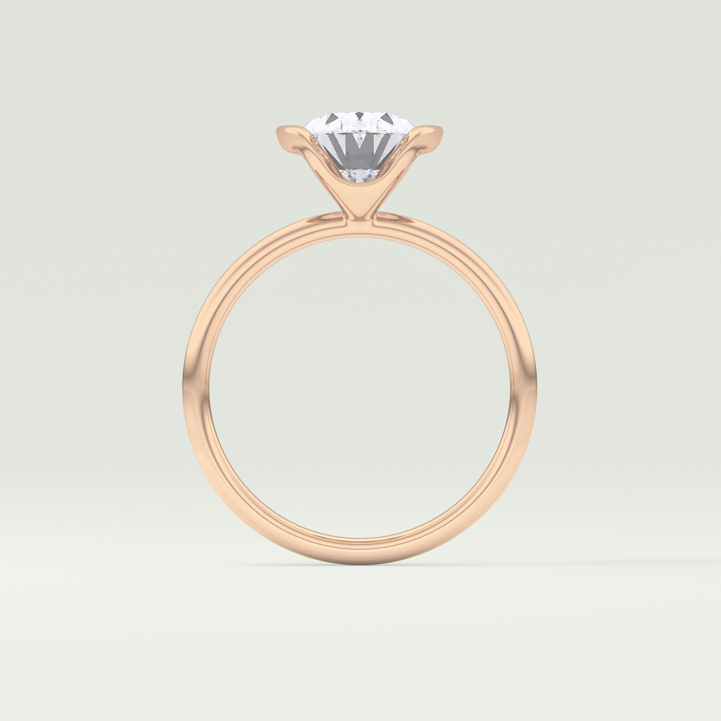 2.0 CT Oval Cut Half Bezel Solitaire Lab-Grown Diamond Engagement Ring 12