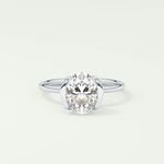 2.0 CT Oval Cut Half Bezel Solitaire Lab-Grown Diamond Engagement Ring 13